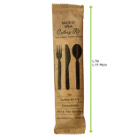 Compostable Bamboo Fiber 4/1 Cutlery Kit With Kraft Bag (Knife, Fork, Spoon, Napkin) L:7in - 50 pcs Compostable Bamboo Fiber 4/1 Cutlery Kit With Kraft Bag (Knife, Fork, Spoon, Napkin) L:7in - 50 pcs